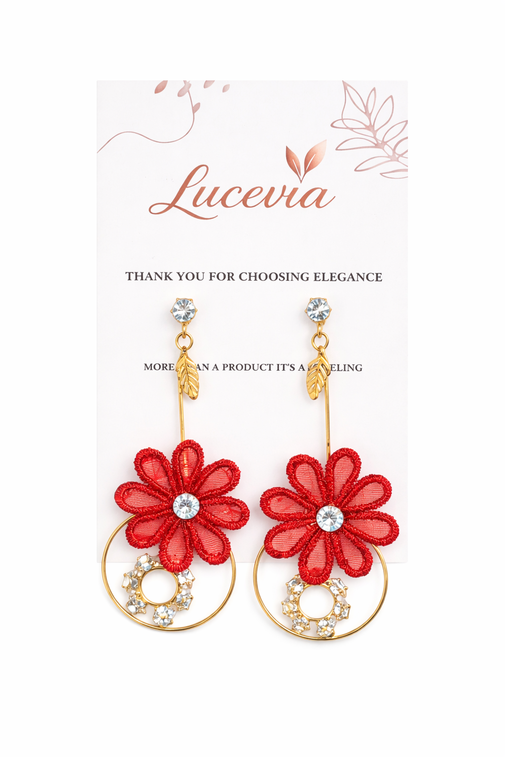 Floral Crystal Drop Earrings