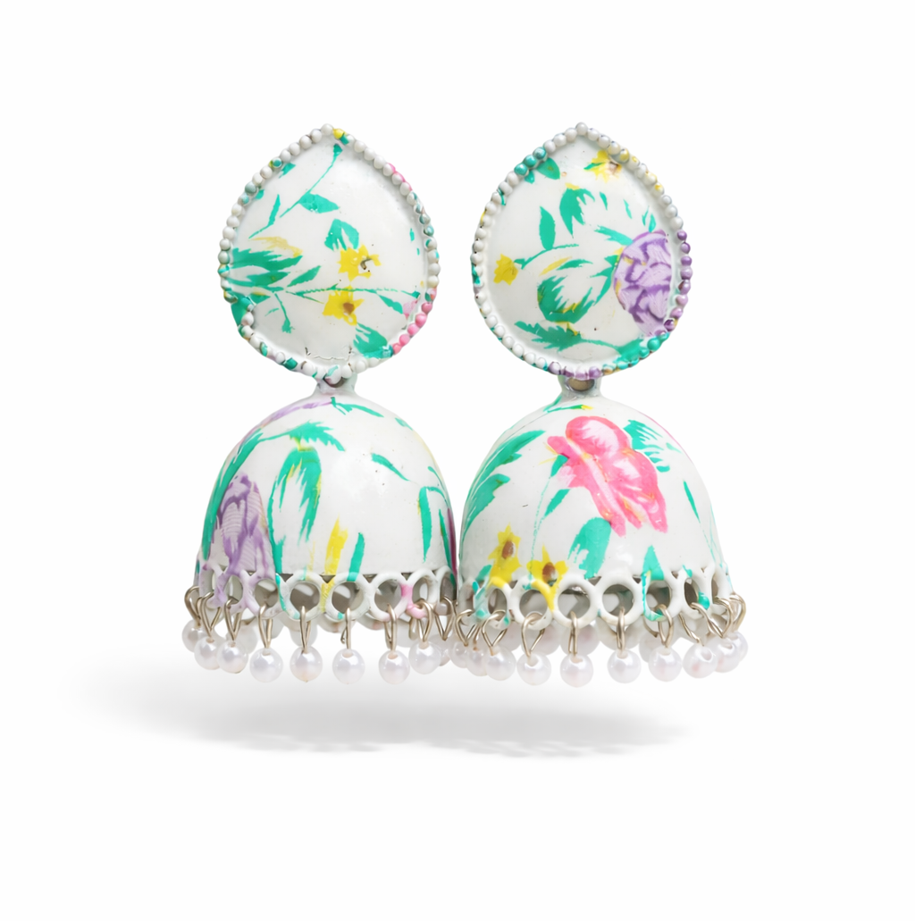 Lucevia Pastel Bloom Jhumkas