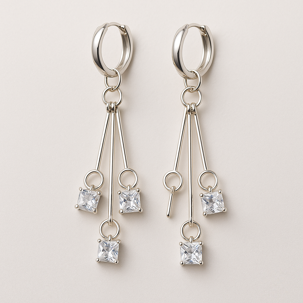 Minimal Crystal Drop Earrings